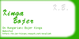 kinga bojer business card